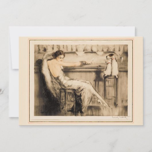 Martini van Louis Icart Feestdagenkaart (Voorkant)