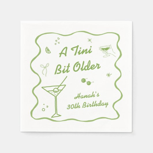 Martini Verjaardagsfeest thema Servet (Voorkant)