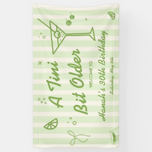 Martini Verjaardagsfeest Welkom Spandoek (Verticaal)