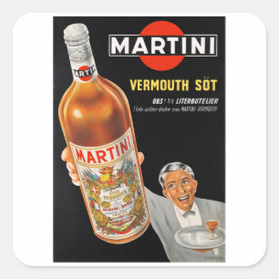 Martini - Vintage Vino Vermouth Vierkante Sticker
