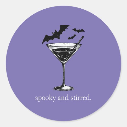 Martini Vleermuizen Ronde Sticker (Voorkant)