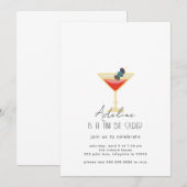 Martini volwassen verjaardagsfeest uitnodiging (Voorkant / Achterkant)