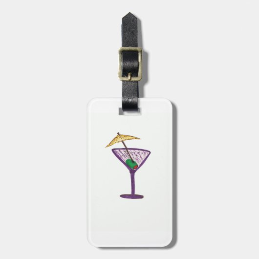 Martini vrijgezellenfeest bagagelabel (Voorkant verticaal)