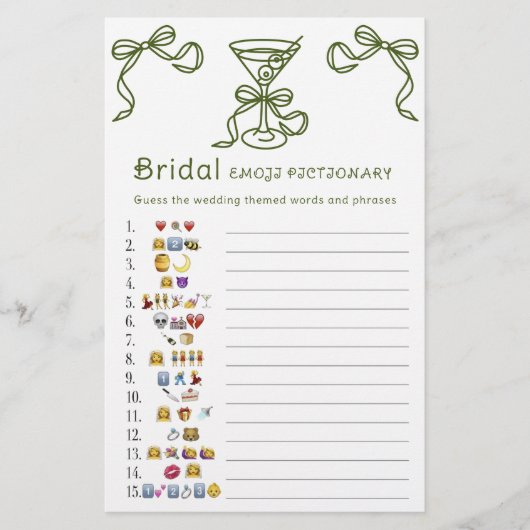 Martini Vrijgezellenfeest emoji pictionary (Voorkant)