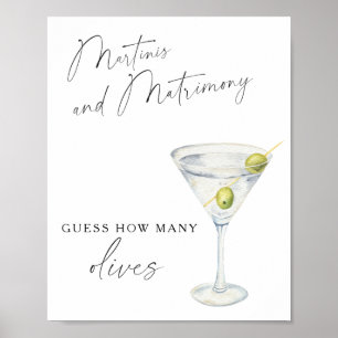 Martini Vrijgezellenfeest - Hoeveel olijven Poster