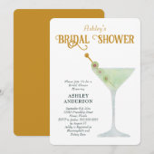 Martini Vrijgezellenfeest Invite, Cocktail Shower Kaart (Voorkant / Achterkant)