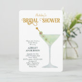 Martini Vrijgezellenfeest Invite, Cocktail Shower Kaart (Staand voorkant)