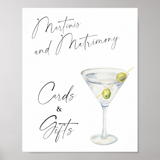 Martini Vrijgezellenfeest Kaarten en geschenken Poster (Voorkant)