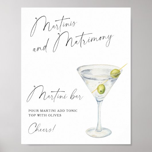 Martini Vrijgezellenfeest Martini bar Poster (Voorkant)