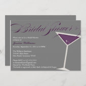 Martini Vrijgezellenfeest | Paars Kaart (Voorkant / Achterkant)