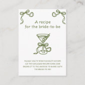 Martini vrijgezellenfeest Recept voor de bruid te  Informatiekaartje (Voorkant)