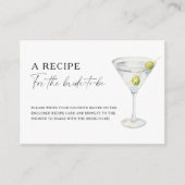 Martini vrijgezellenfeest Recept voor de bruid te  Informatiekaartje (Voorkant)