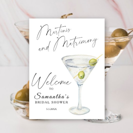 Martini Vrijgezellenfeest Welkom Poster