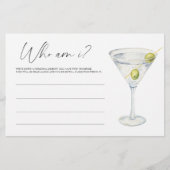 Martini Vrijgezellenfeest Wie ben ik spel Briefpapier (Voorkant)