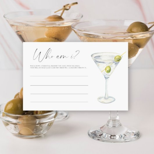 Martini Vrijgezellenfeest Wie ben ik spel Briefpapier