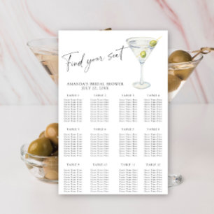 Martini Vrijgezellenfeest zitkaart Poster