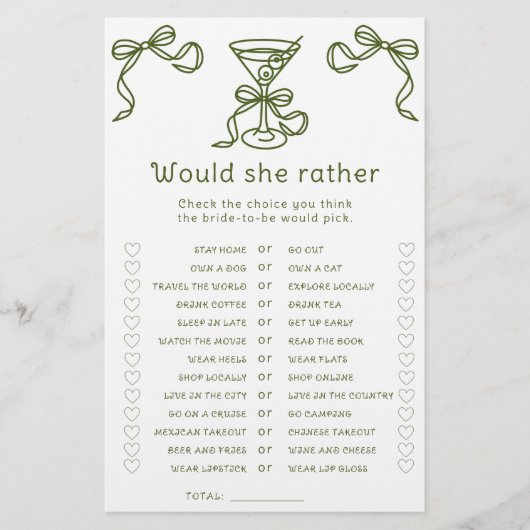 Martini vrijgezellenfeest Zou ze liever spel (Voorkant)