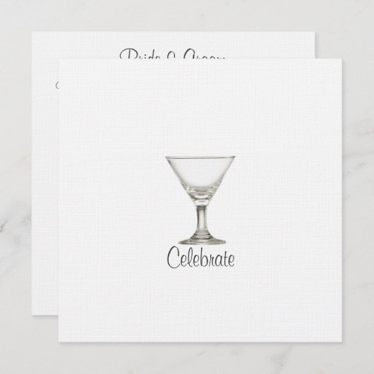 Martini Wedding Kaart (Voorkant / Achterkant)