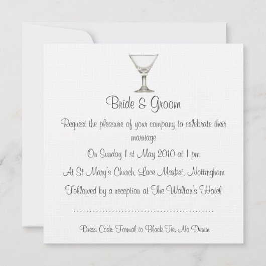 Martini Wedding Kaart (Achterkant)