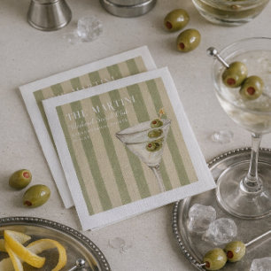 Martini Weekend Social Club Groene Strepen Servet