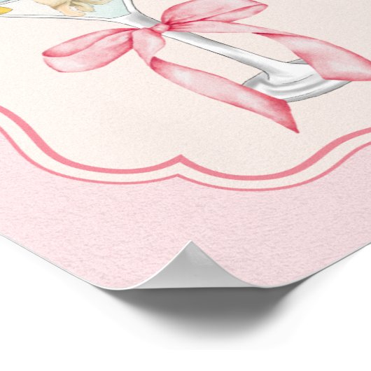 Martini Weenie Coquette Dachshund Waterverf Poster (Hoek)