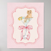 Martini Weenie Coquette Dachshund Waterverf Poster (Voorkant)