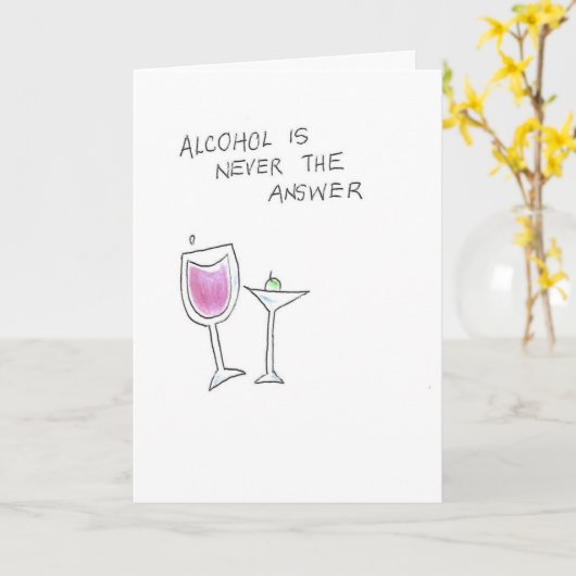 martini & wine glasses kaart (Gele Bloem)