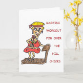 MARTINI WORKOUT VOOR OVER THE HILL CHICKS VERJAARD KAART (Gele Bloem)