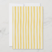 Martini Yellow Stripes Bow Bridal Shower  Kaart (Achterkant)