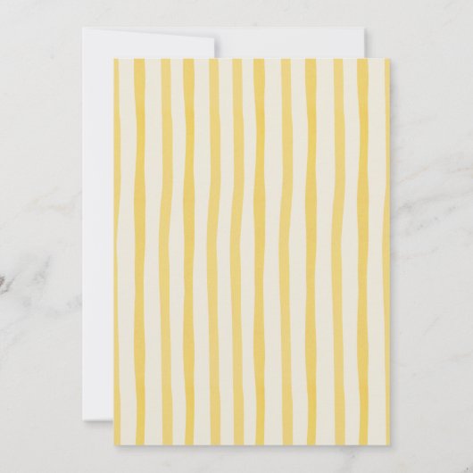 Martini Yellow Stripes Bow Bridal Shower Kaart (Achterkant)