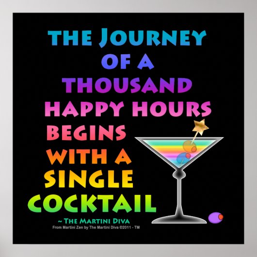 MARTINI ZEN - Happy Hour Reisposters, Print (Voorkant)