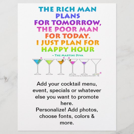 MARTINI ZEN - Plan voor Happy Hour Flyer (Voorkant)