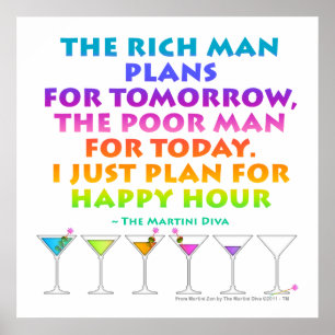 MARTINI ZEN - Plan voor Happy Hour Posters,  Afdru Poster