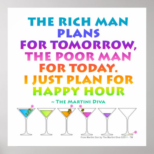MARTINI ZEN - Plan voor Happy Hour Posters, Afdru Poster (Voorkant)