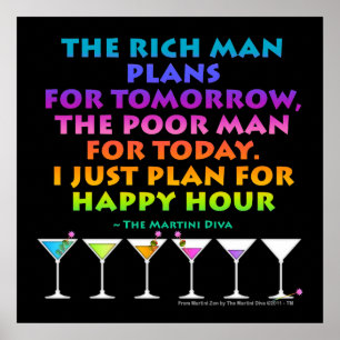 MARTINI ZEN - Plan voor Happy Hour Posters, Print