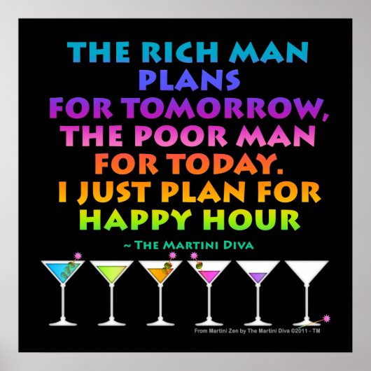 MARTINI ZEN - Plan voor Happy Hour Posters, Print (Voorkant)