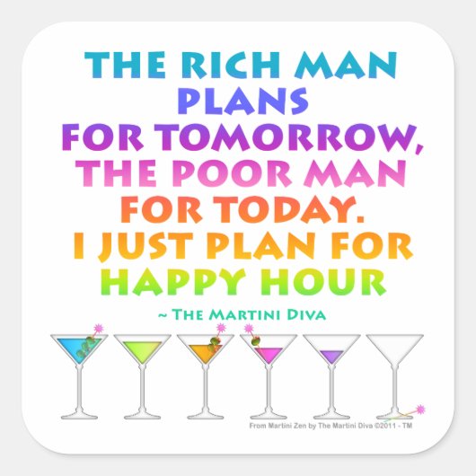 MARTINI ZEN - Plan voor Happy Hour Sticker (Voorkant)
