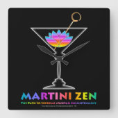 MARTINI ZEN WALL CLOCK VIERKANTE KLOK (Voorkant)