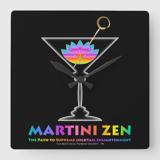 MARTINI ZEN WALL CLOCK VIERKANTE KLOK (Voorkant)