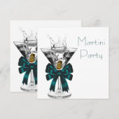 Martiniglas Martini Feest Uitnodigingen (Voorkant / Achterkant)