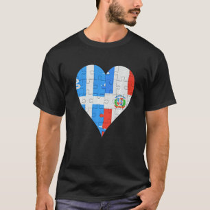 Martiniquais Dominican Flag Heart T-shirt