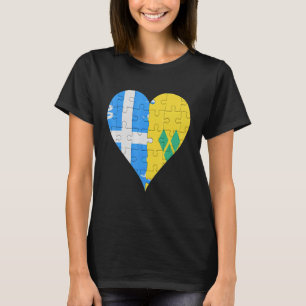 Martiniquais Saint Vincentian Vlag Hart T-shirt