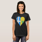 Martiniquais Saint Vincentian Vlag Hart T-shirt (Voorkant volledig)