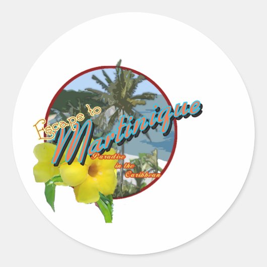 Martinique2 Ronde Sticker (Voorkant)
