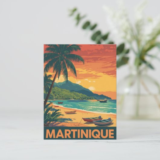Martinique  Beach Briefkaart (Staand voorkant)