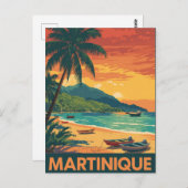 Martinique  Beach Briefkaart (Voorkant / Achterkant)