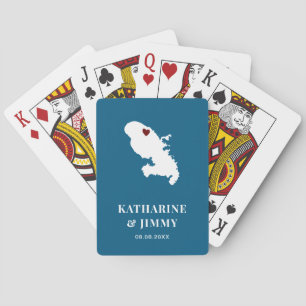 Martinique Bruiloft Favor Deck of Cards, Eiland Ka Pokerkaarten