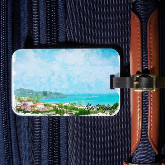 Martinique Caribisch tropisch eiland Bagagelabel (Voorkant Insitu 4)