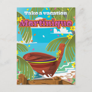 Martinique Cartoon reisposter Briefkaart
