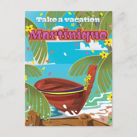 Martinique Cartoon reisposter Briefkaart (Voorkant)